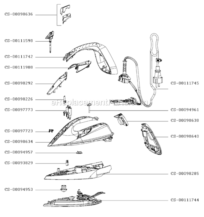 Page A Diagram and Parts List for FV5226U0/23 2400W T-Fal Iron