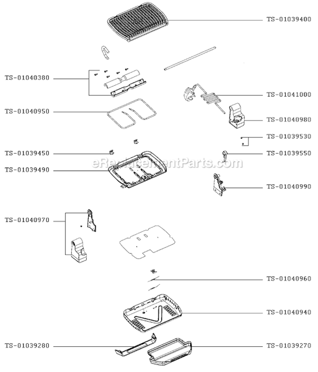 Page A Diagram and Parts List for GC702DTL/79A  T-Fal Grill