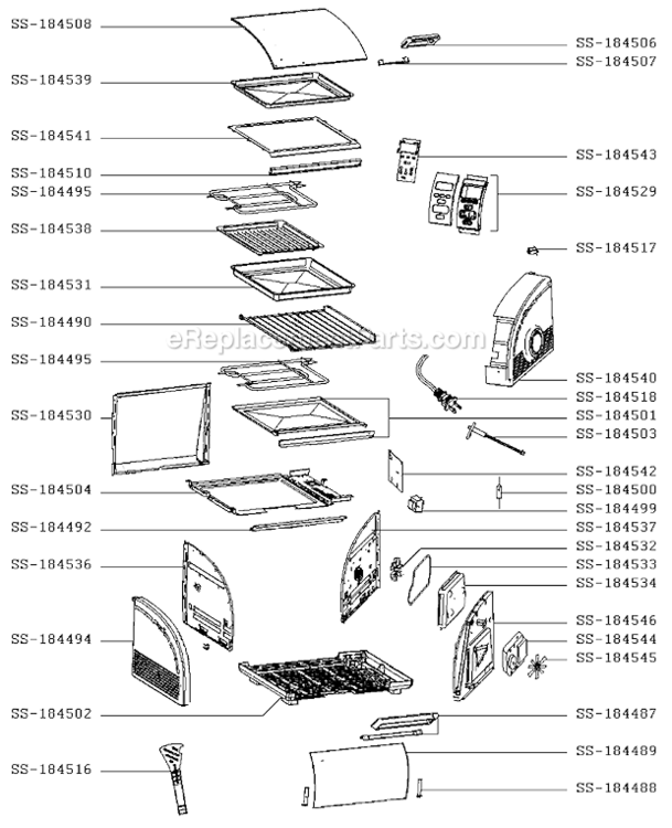 Page A Diagram and Parts List for OT808050/4Y  T-Fal Wall Oven