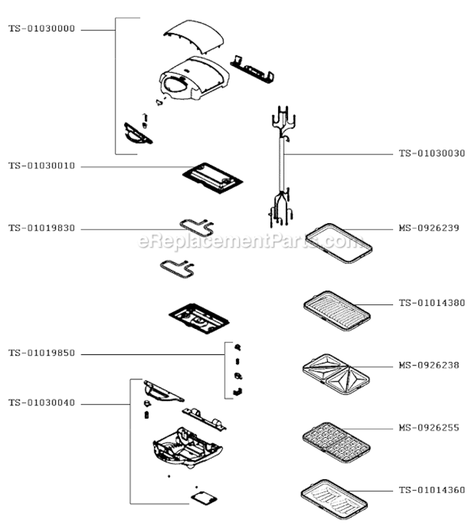 Page A Diagram and Parts List for SW602062/1P  T-Fal Grill