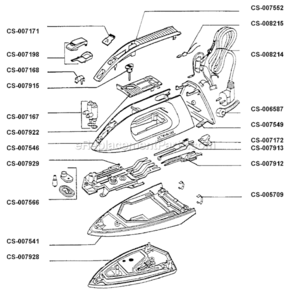 Page A Diagram and Parts List for 161067  T-Fal Iron