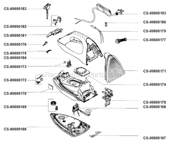 Part Location Diagram of CS-00600170 T-Fal Tank