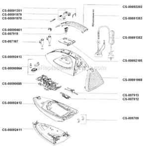 Page A Diagram and Parts List for 165736  T-Fal Iron