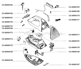 Page A Diagram and Parts List for 166127  T-Fal Iron