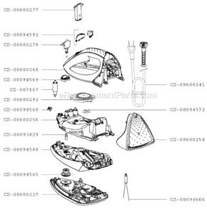 Page A Diagram and Parts List for 175043  T-Fal Iron
