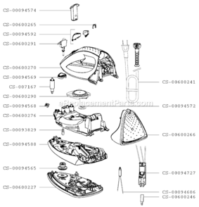 Page A Diagram and Parts List for 175627  T-Fal Iron