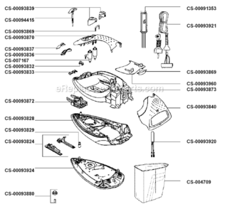 Page B Diagram and Parts List for 182927  T-Fal Iron