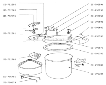 Part Location Diagram of SS-790374 T-Fal Vapor Basket Support