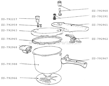 Page A Diagram and Parts List for 330231  T-Fal Pressure Cooker