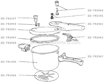 Page A Diagram and Parts List for 330234  T-Fal Pressure Cooker
