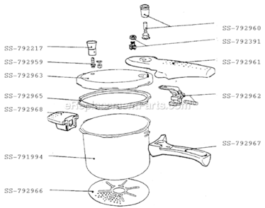 Page A Diagram and Parts List for 330631  T-Fal Pressure Cooker