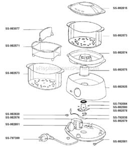 Part Location Diagram of SS-982925 T-Fal Tank/White.T-Fal