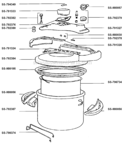 Page A Diagram and Parts List for 410371  T-Fal Pressure Cooker