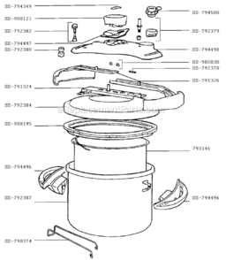 Page A Diagram and Parts List for 410376  T-Fal Pressure Cooker