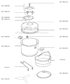 Page A Diagram and Parts List for 425543  T-Fal Pressure Cooker