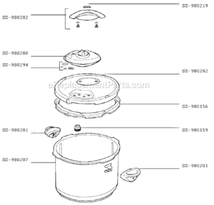 Part Location Diagram of 980158 T-Fal Seal.delicio