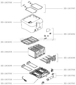 Part Location Diagram of SS-183701 T-Fal Foot/Rubber