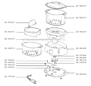 Page A Diagram and Parts List for 616241  T-Fal Rice Cooker Steamer