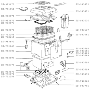 Part Location Diagram of SS-984029 T-Fal Seal/Cover/Fryer