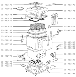 Page A Diagram and Parts List for 628041  T-Fal Deep Fryer