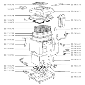 Part Location Diagram of SS-983688 T-Fal Base Plate/White And Foot