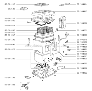 Page A Diagram and Parts List for 628941 After 3704 T-Fal Deep Fryer