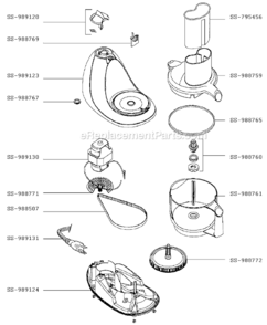 Page B Diagram and Parts List for 676242  T-Fal Food Processor