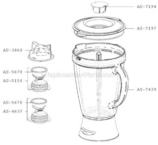 Page B Diagram and Parts List for 679744  T-Fal Blender