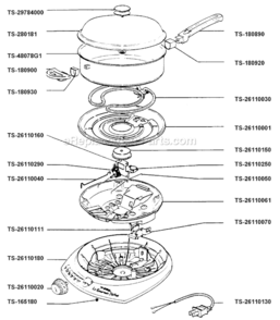 Page A Diagram and Parts List for 7853262  T-Fal Hot Plate