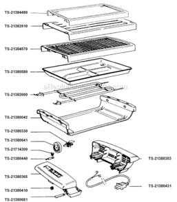 Page A Diagram and Parts List for 7882162  T-Fal Grill