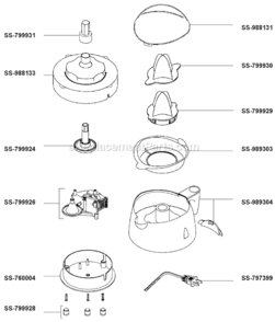 Part Location Diagram of SS-799931 T-Fal Transmission Shaft