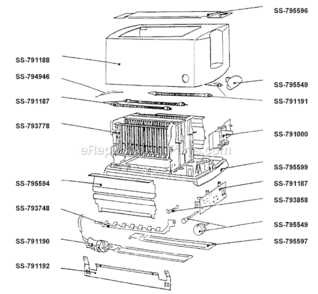 Part Location Diagram of SS-791192 Rowenta Screen/Thermal