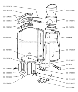 Part Location Diagram of SS-794195 T-Fal Signal Lamp