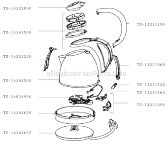 Part Location Diagram of TS-14221090 T-Fal Knob/Black