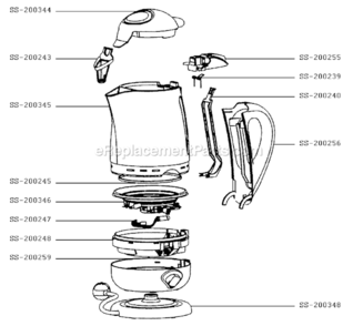 Page A Diagram and Parts List for BF652030/890  T-Fal Kettle