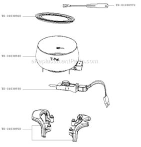 Part Location Diagram of TS-01030950 T-Fal Handle/Black