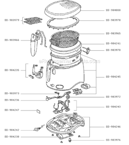 Page A Diagram and Parts List for FF100353/8D  T-Fal Deep Fryer