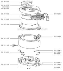 Page A Diagram and Parts List for FF103251/6M  T-Fal Deep Fryer