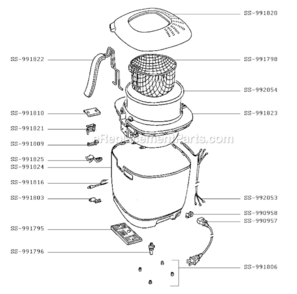 Page A Diagram and Parts List for FF104250/7DA  T-Fal Deep Fryer