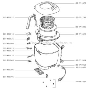 Page A Diagram and Parts List for FF104251/7D  T-Fal Deep Fryer