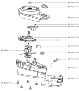Part Location Diagram of MS-4A02161 T-Fal Lower Half Housing