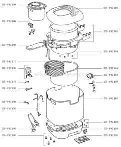 Part Location Diagram of SS-992195 T-Fal Handle/Basket/Black