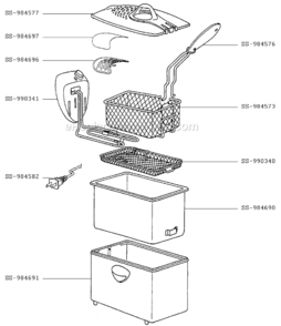 Page A Diagram and Parts List for FR400751/3Q  T-Fal Deep Fryer