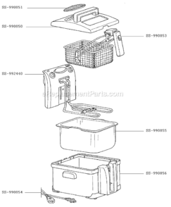 Page A Diagram and Parts List for FR401550/A8B  T-Fal Deep Fryer