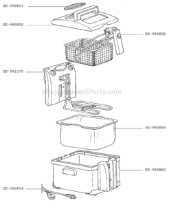 Page A Diagram and Parts List for FR401652/A8  T-Fal Deep Fryer