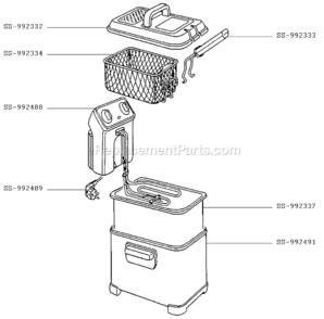 Page A Diagram and Parts List for FR404950/AW  T-Fal Deep Fryer