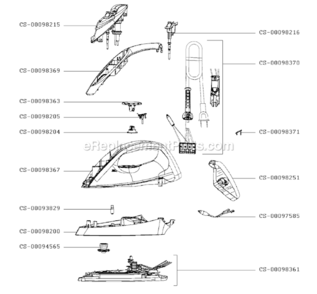 Page A Diagram and Parts List for FV3266U2/90  T-Fal Iron