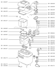 Part Location Diagram of SS-186169 T-Fal Stop