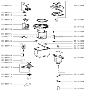 Part Location Diagram of SS-188075 T-Fal Glass, Measuring Jug