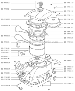 Part Location Diagram of SS-990108 T-Fal Seal/Deflector/White